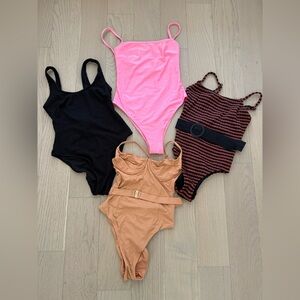 Onia, Solid and Striped, and H&M swimsuits
